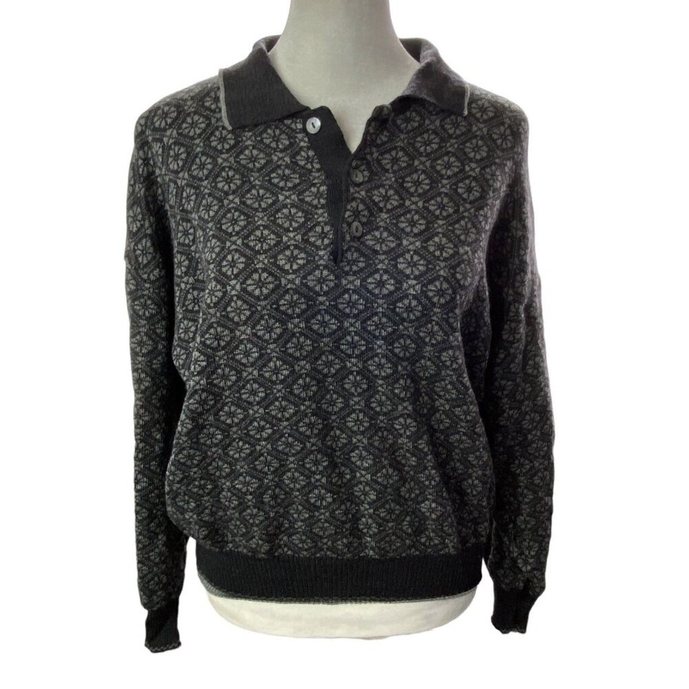 Vtg MAGLIFICIO Men Merino Wool Long Sleeve Italy Pullover Sweater Sz M Gray